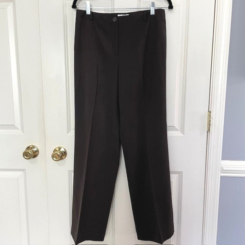 Talbots Women Brown Wool Straight Pants Slacks Size 8, 29.5" Inseam, Lined